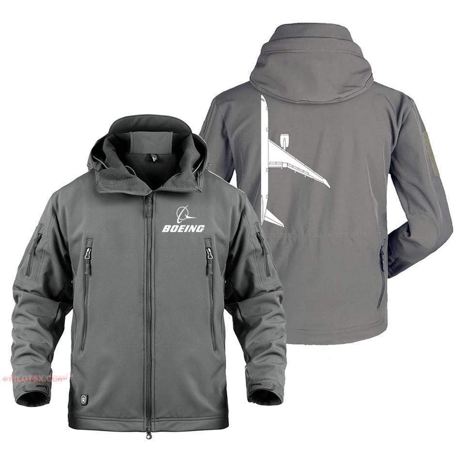 AIRPLANE LOVER Military Fleece Gray / S Boeing 787 Side View