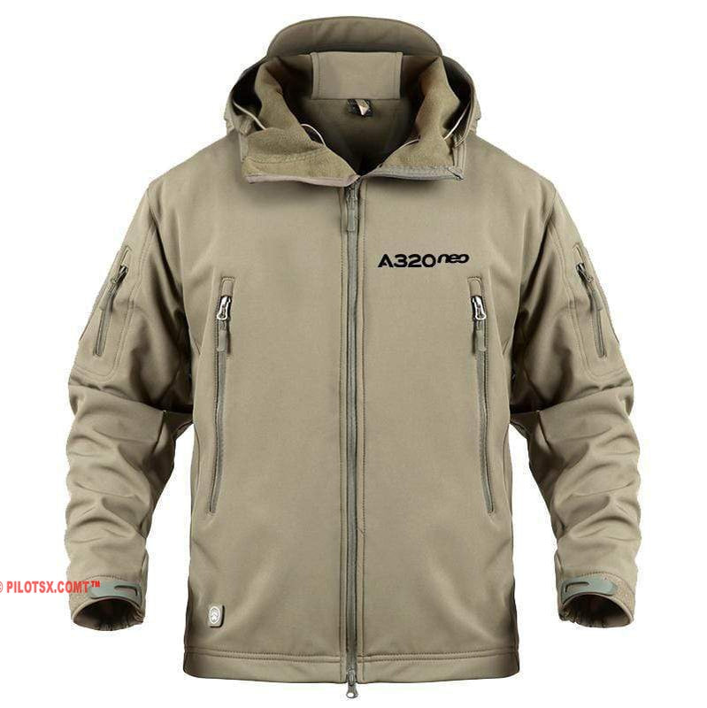 AIRPLANE LOVER Military Fleece Khaki / S Airbus A320 neo