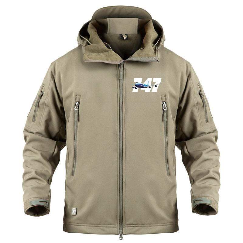 AIRPLANE LOVER Military Fleece Khaki / S Boeing 747