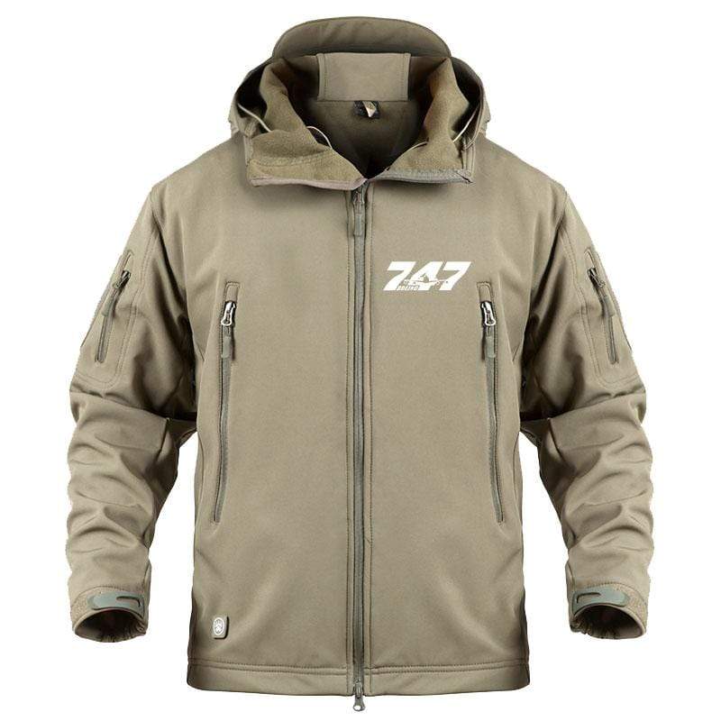 AIRPLANE LOVER Military Fleece Khaki / S Boeing 747 Jacket