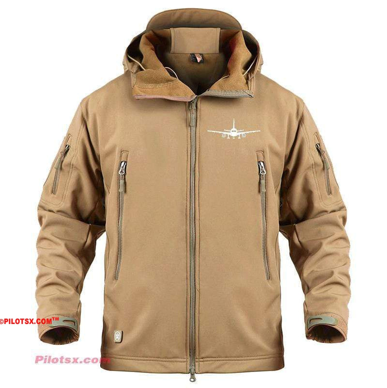 AIRPLANE LOVER Military Fleece Sand / S Boeing 737 Aircraft