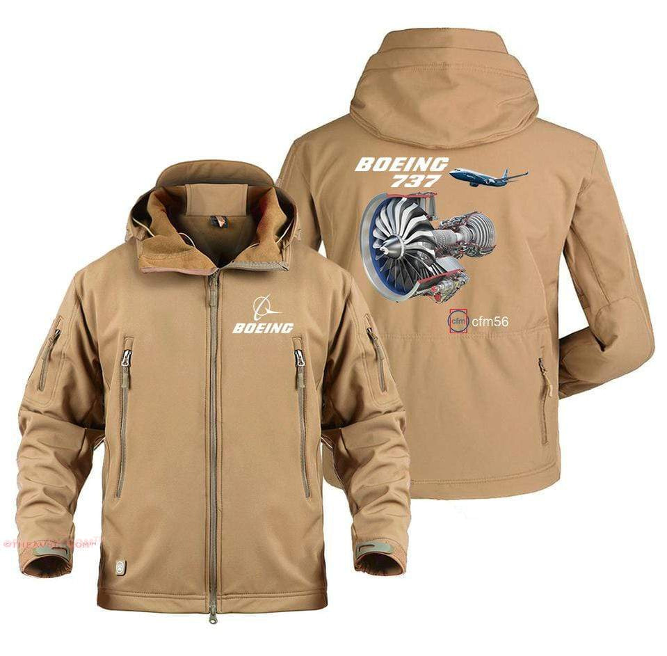 AIRPLANE LOVER Military Fleece Sand / S Boeing 737-CFM56