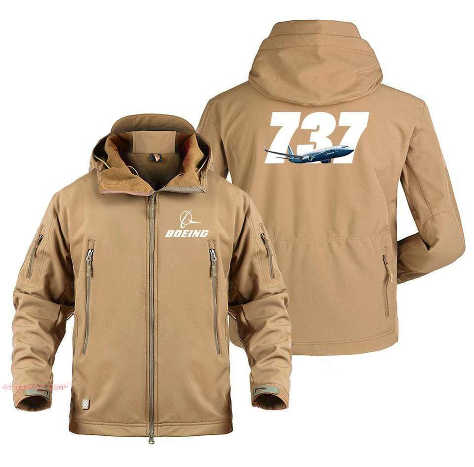 AIRPLANE LOVER Military Fleece Sand / S Boeing 737 Flying