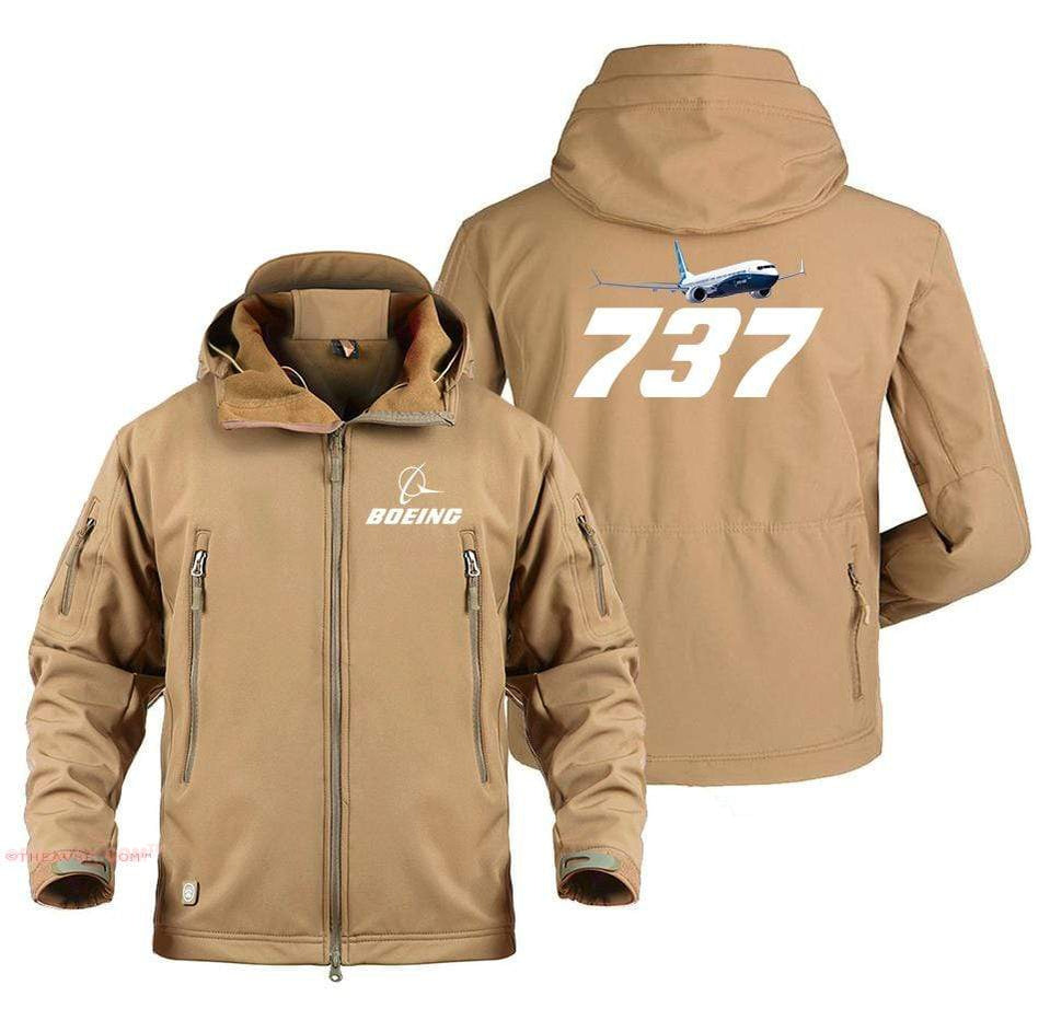 AIRPLANE LOVER Military Fleece Sand / S Boeing 737 Flying