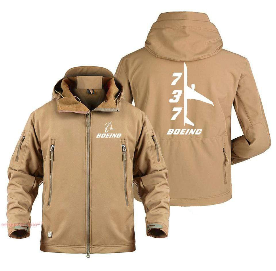 AIRPLANE LOVER Military Fleece Sand / S Boeing 737 Side Views