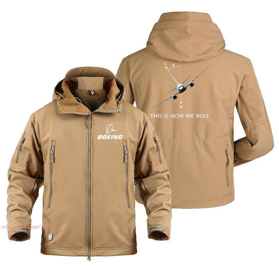 AIRPLANE LOVER Military Fleece Sand / S Boeing 737 This is How we Roll