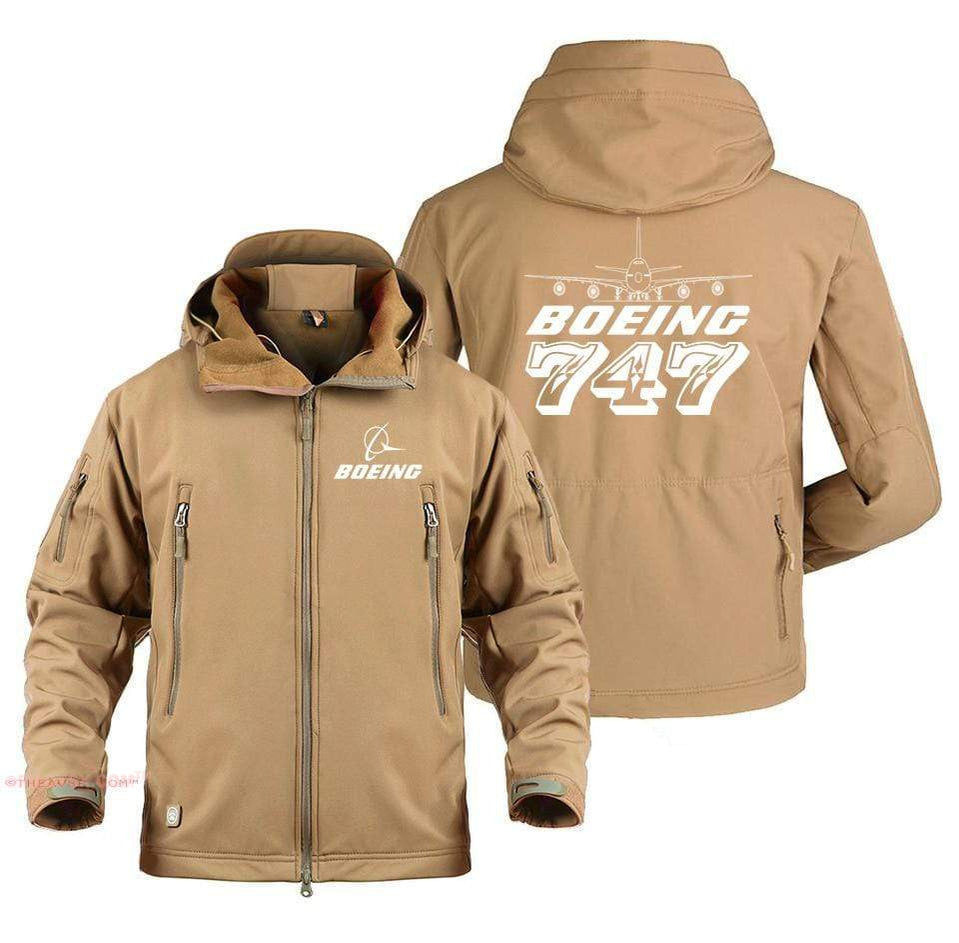 AIRPLANE LOVER Military Fleece Sand / S Boeing 747