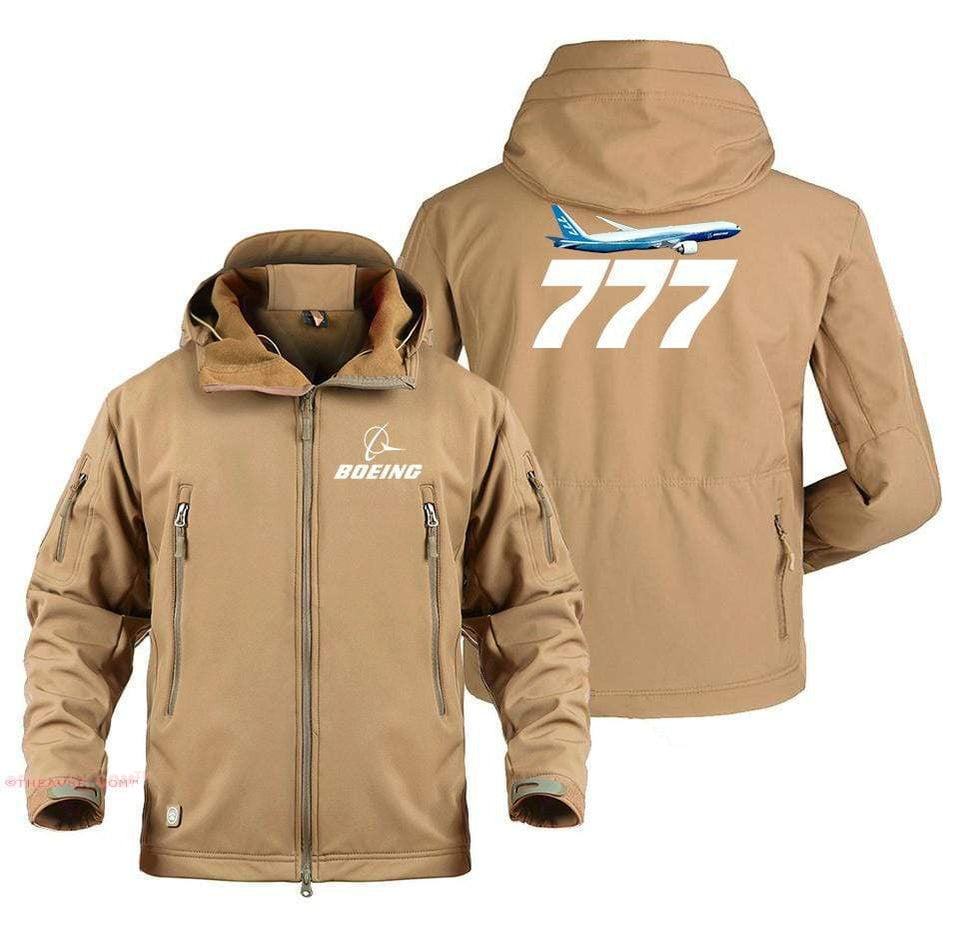 AIRPLANE LOVER Military Fleece Sand / S Boeing 777 Flying