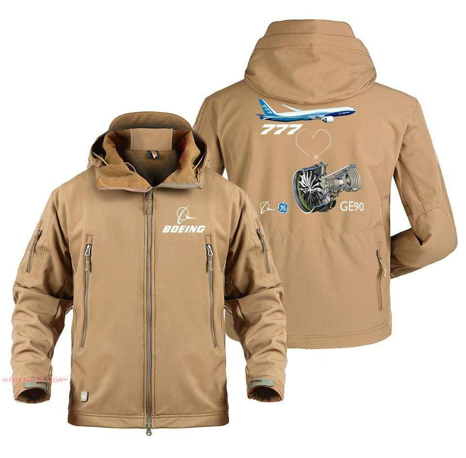 AIRPLANE LOVER Military Fleece Sand / S Boeing 777 GE90