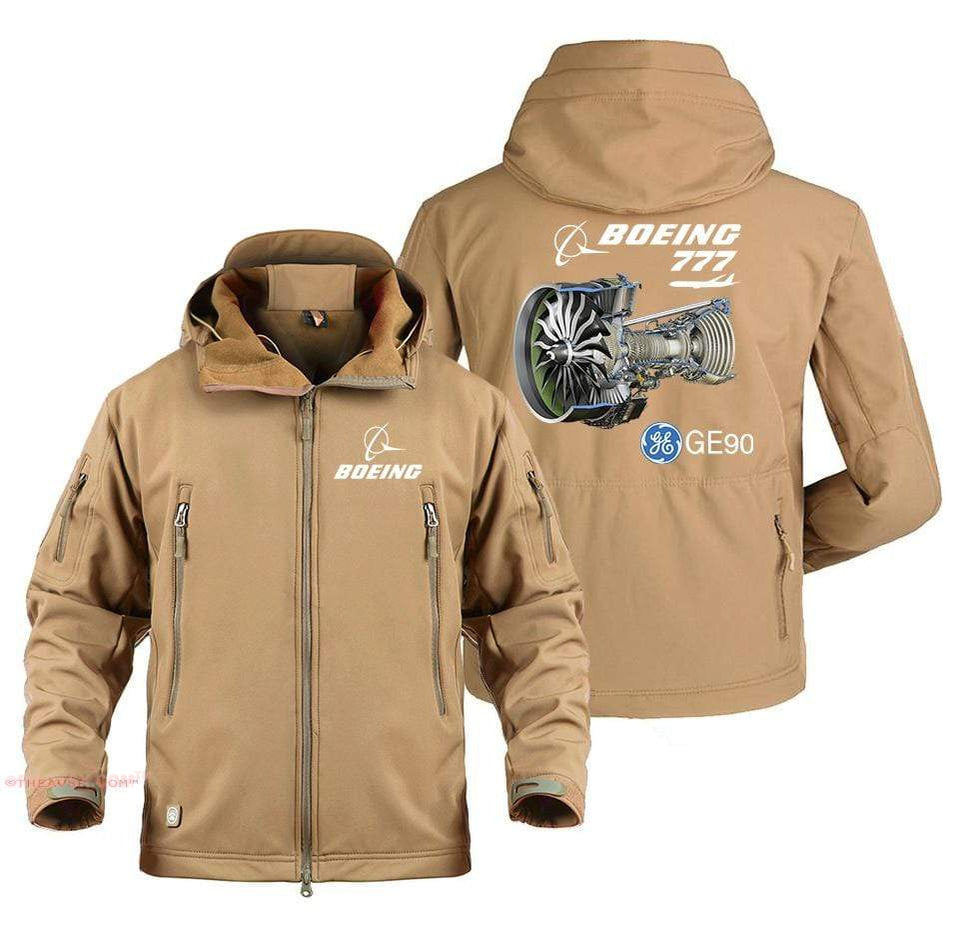 AIRPLANE LOVER Military Fleece Sand / S Boeing 777 GE90