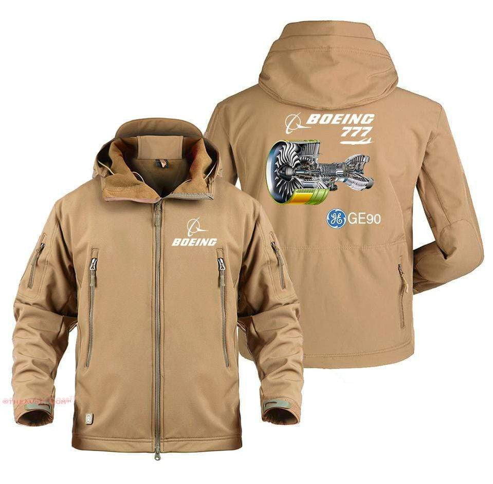 AIRPLANE LOVER Military Fleece Sand / S Boeing 777 GE90