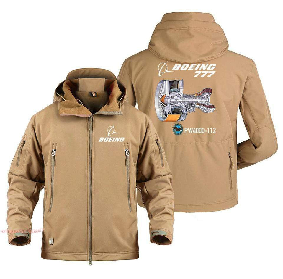 AIRPLANE LOVER Military Fleece Sand / S Boeing 777 PW4000-112