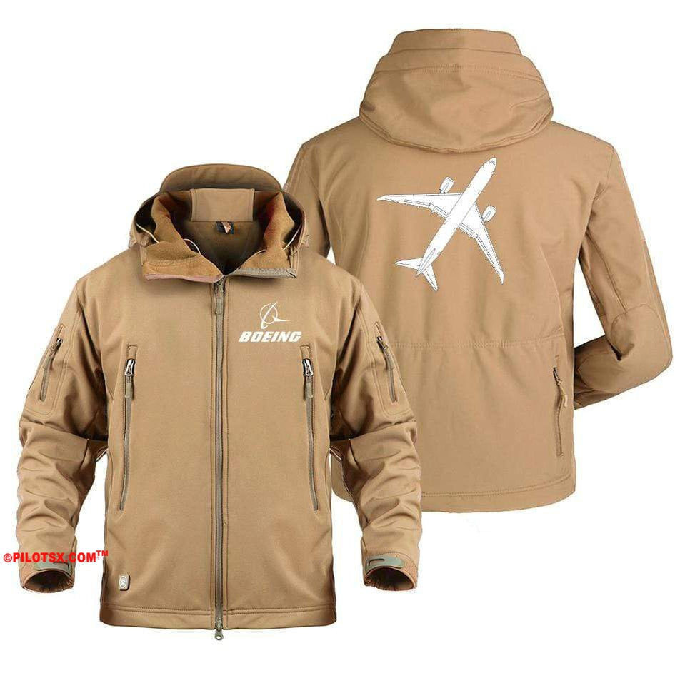 AIRPLANE LOVER Military Fleece Sand / S Boeing 787 Aircraft