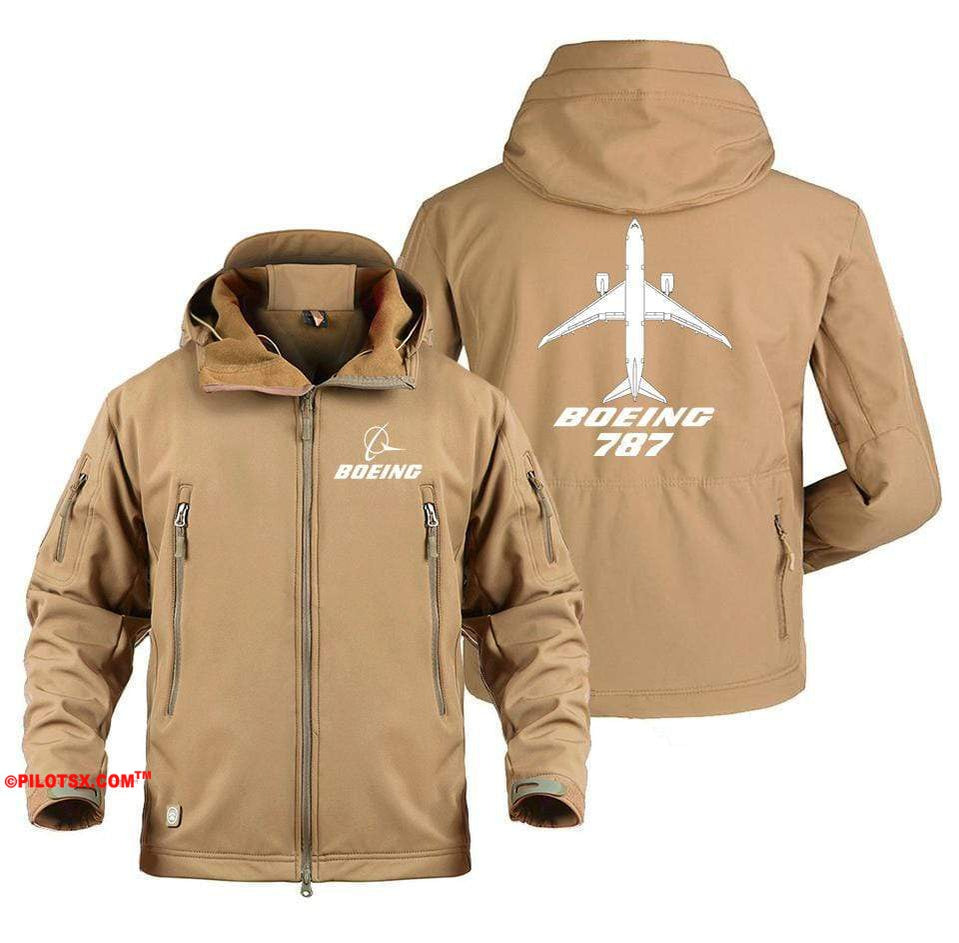 AIRPLANE LOVER Military Fleece Sand / S Boeing 787 With aircraft