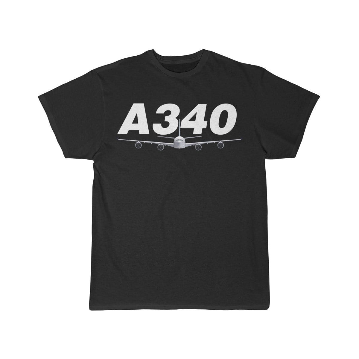 Airplane T-Shirt Black / S Airbus A340 T-shirts