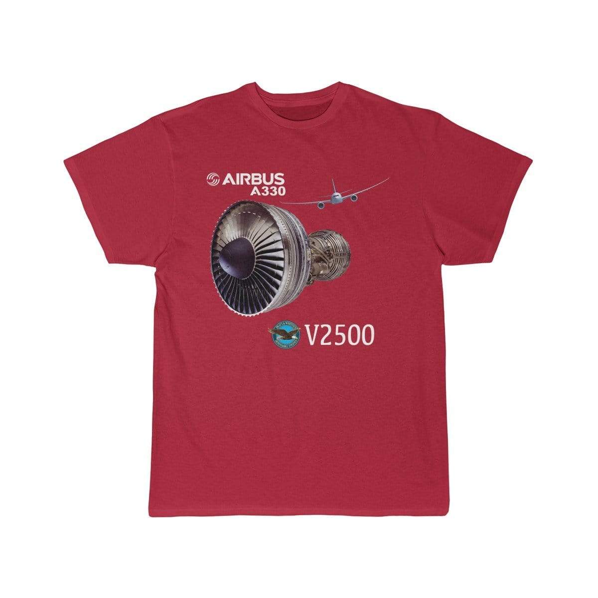 Airplane T-Shirt Red / S Airbus A330 Engine T-shirts