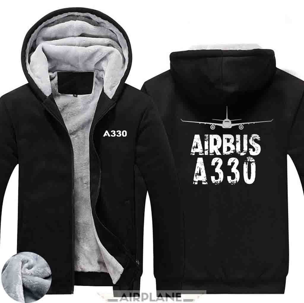 AIRZT HOODIES Black / S Airbus A330 Zipper Sweaters