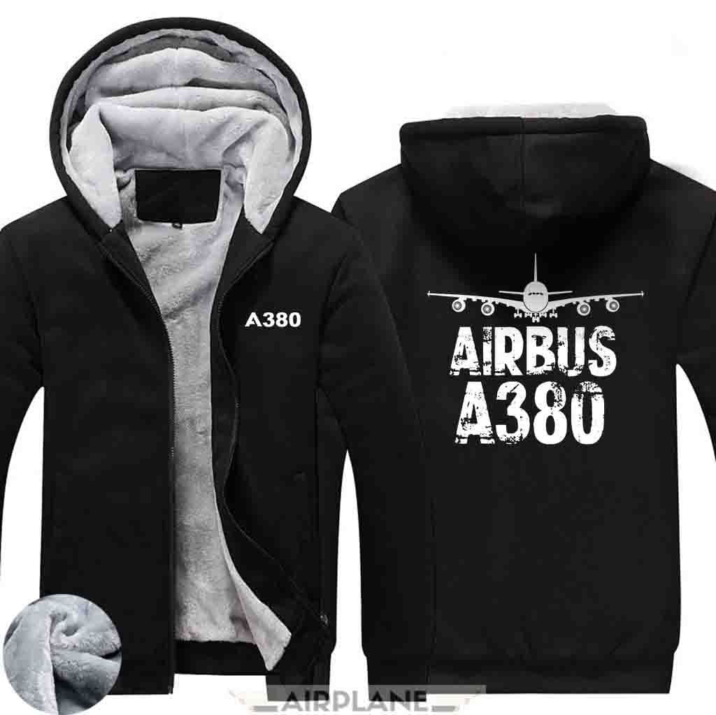 AIRZT HOODIES Black / S Airbus A380 Zipper Sweaters