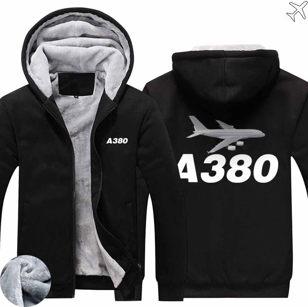 AIRZT HOODIES Black / S Airbus A380 Zipper Sweaters