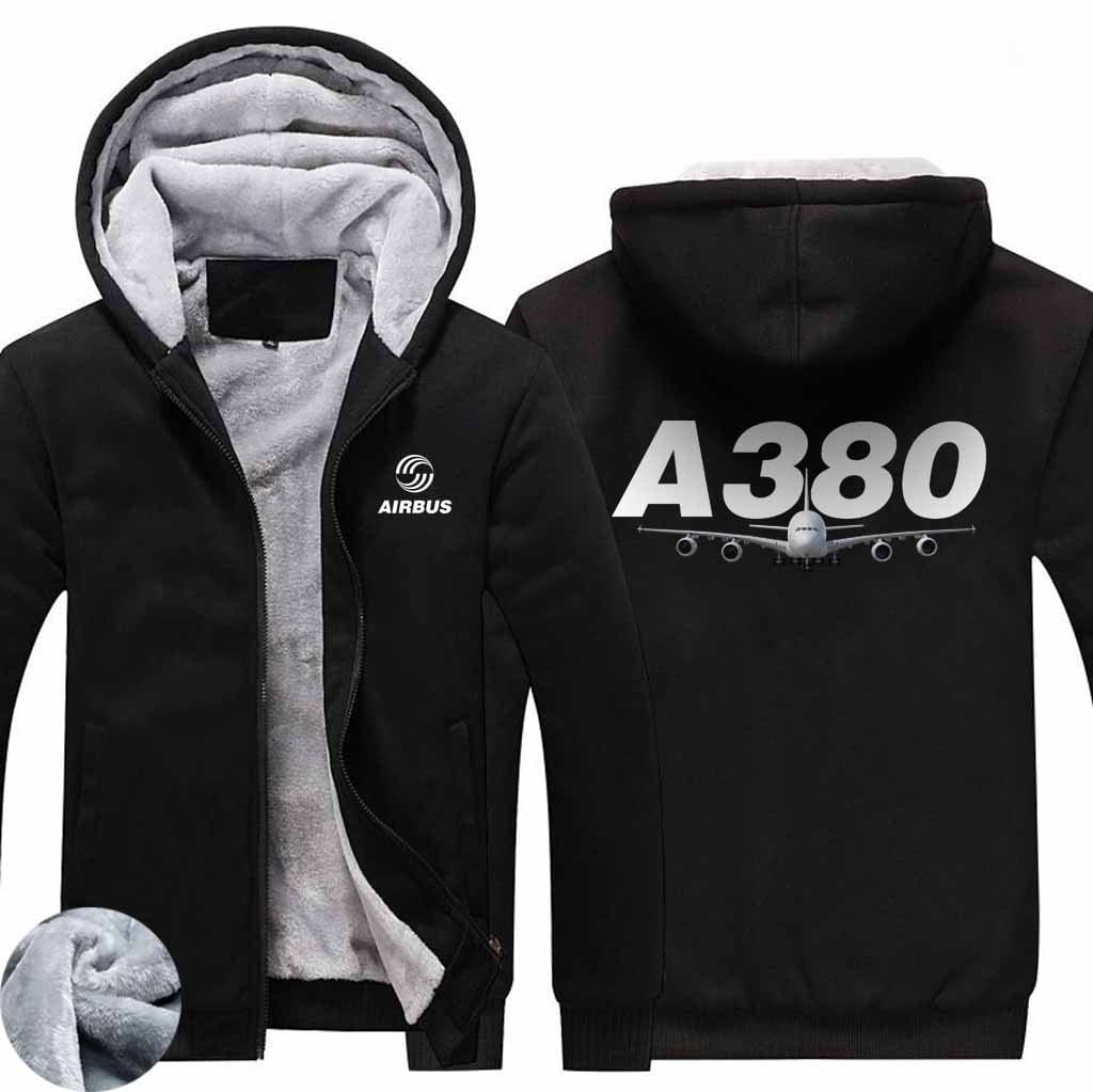 AIRZT HOODIES Black / S Airbus A380 Zipper Sweaters