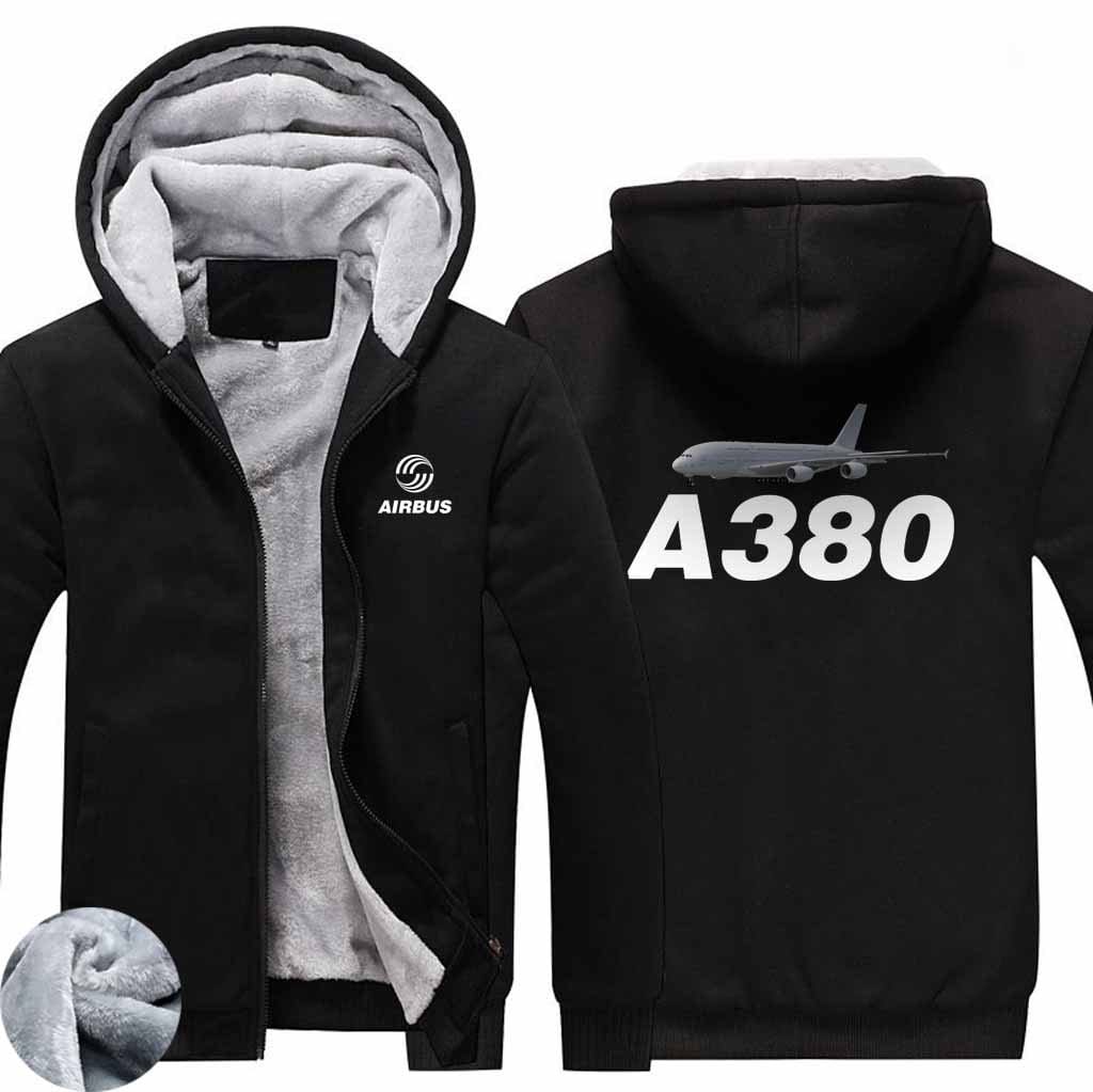 AIRZT HOODIES Black / S Airbus A380 Zipper Sweaters