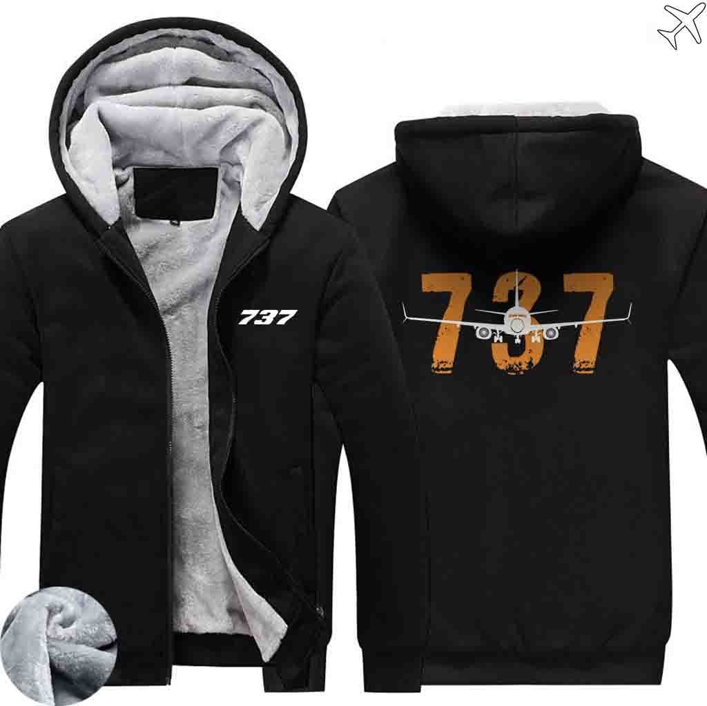 AIRZT HOODIES Black / S Boeing 737 Zipper Sweaters