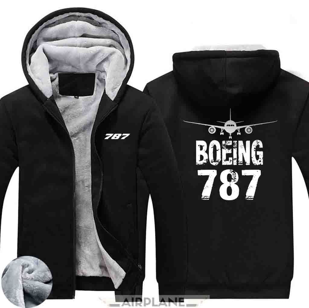 AIRZT HOODIES Black / S Boeing B787 Zipper Sweaters