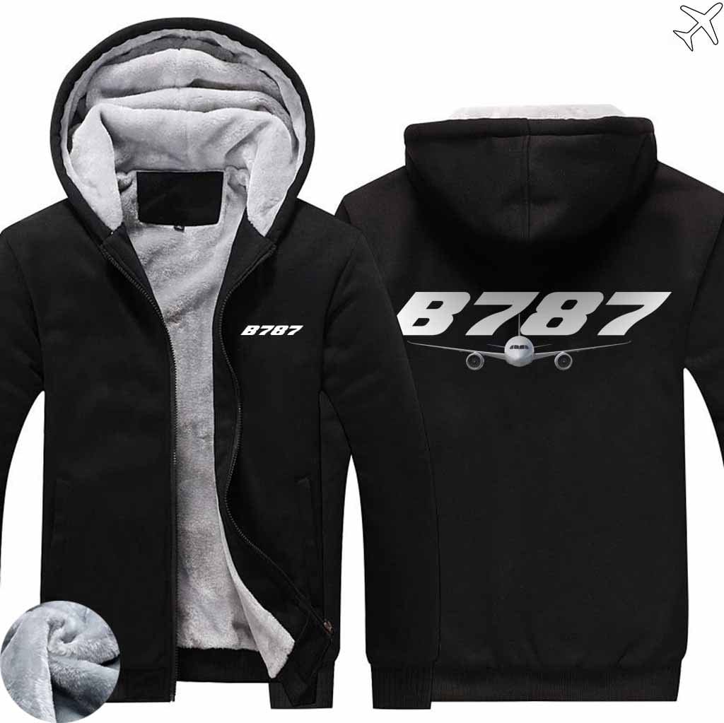 AIRZT HOODIES Black / S Boeing B787 Zipper Sweaters