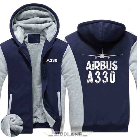 AIRZT HOODIES Blue / S Airbus A330 Zipper Sweaters