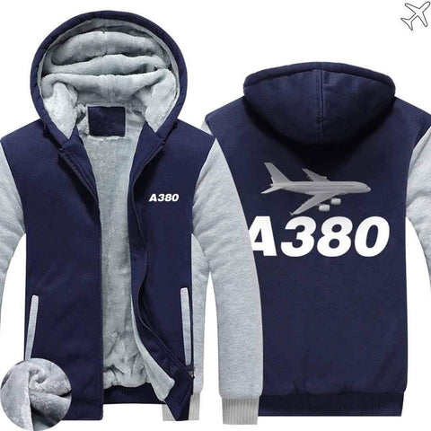 AIRZT HOODIES Blue / S Airbus A380 Zipper Sweaters