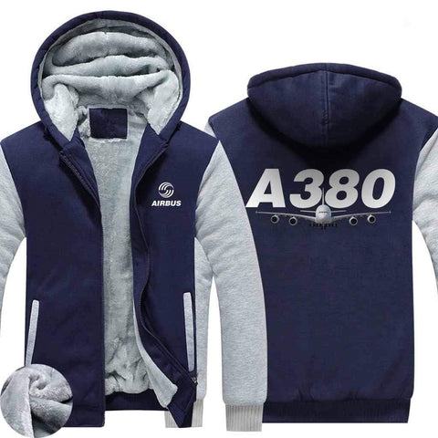 AIRZT HOODIES Blue / S Airbus A380 Zipper Sweaters