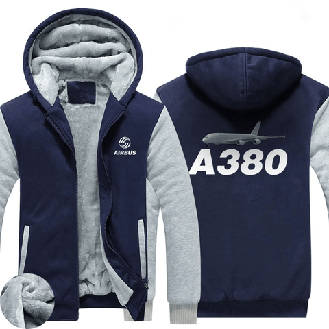 AIRZT HOODIES Blue / S Airbus A380 Zipper Sweaters