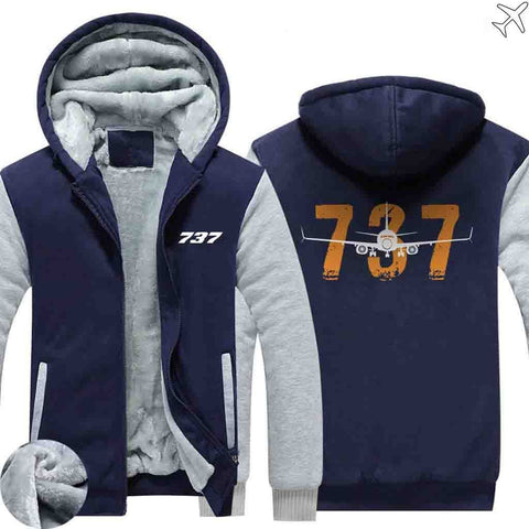 AIRZT HOODIES Blue / S Boeing 737 Zipper Sweaters