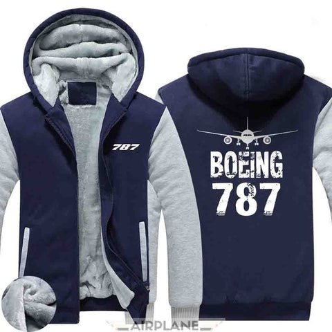 AIRZT HOODIES Blue / S Boeing B787 Zipper Sweaters