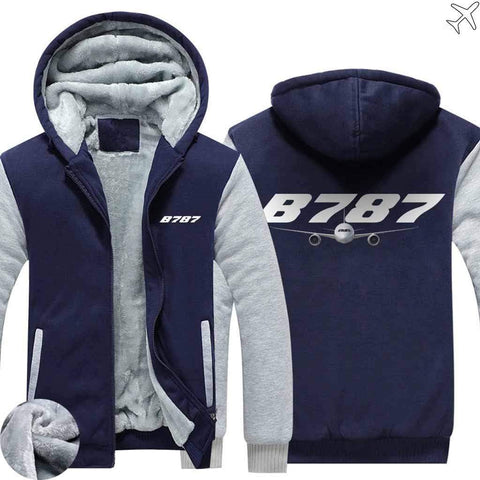 AIRZT HOODIES Blue / S Boeing B787 Zipper Sweaters