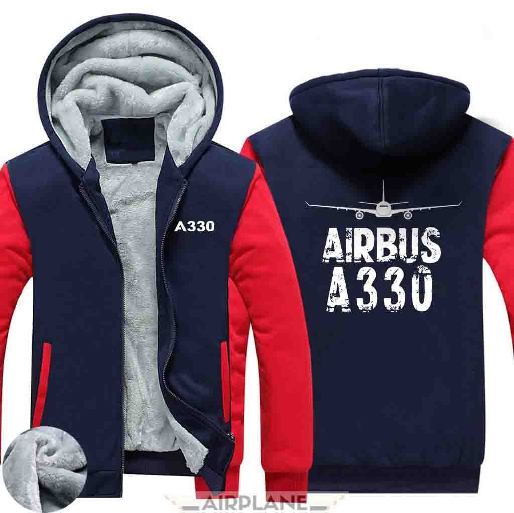 AIRZT HOODIES Red / S Airbus A330 Zipper Sweaters