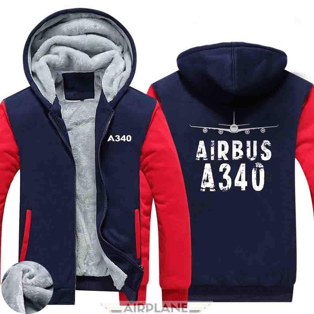 AIRZT HOODIES Red / S Airbus A340 Zipper Sweaters