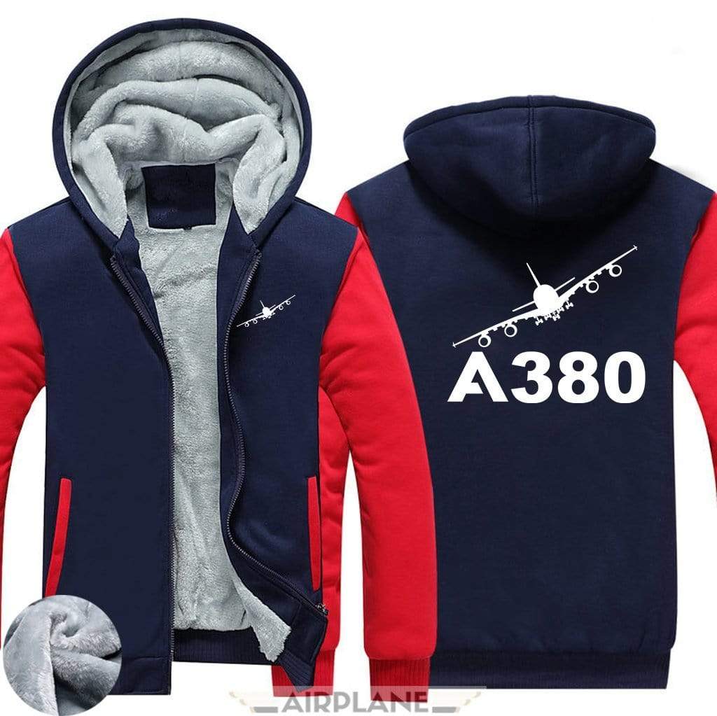 AIRZT HOODIES Red / S Airbus A380 Zipper Sweaters