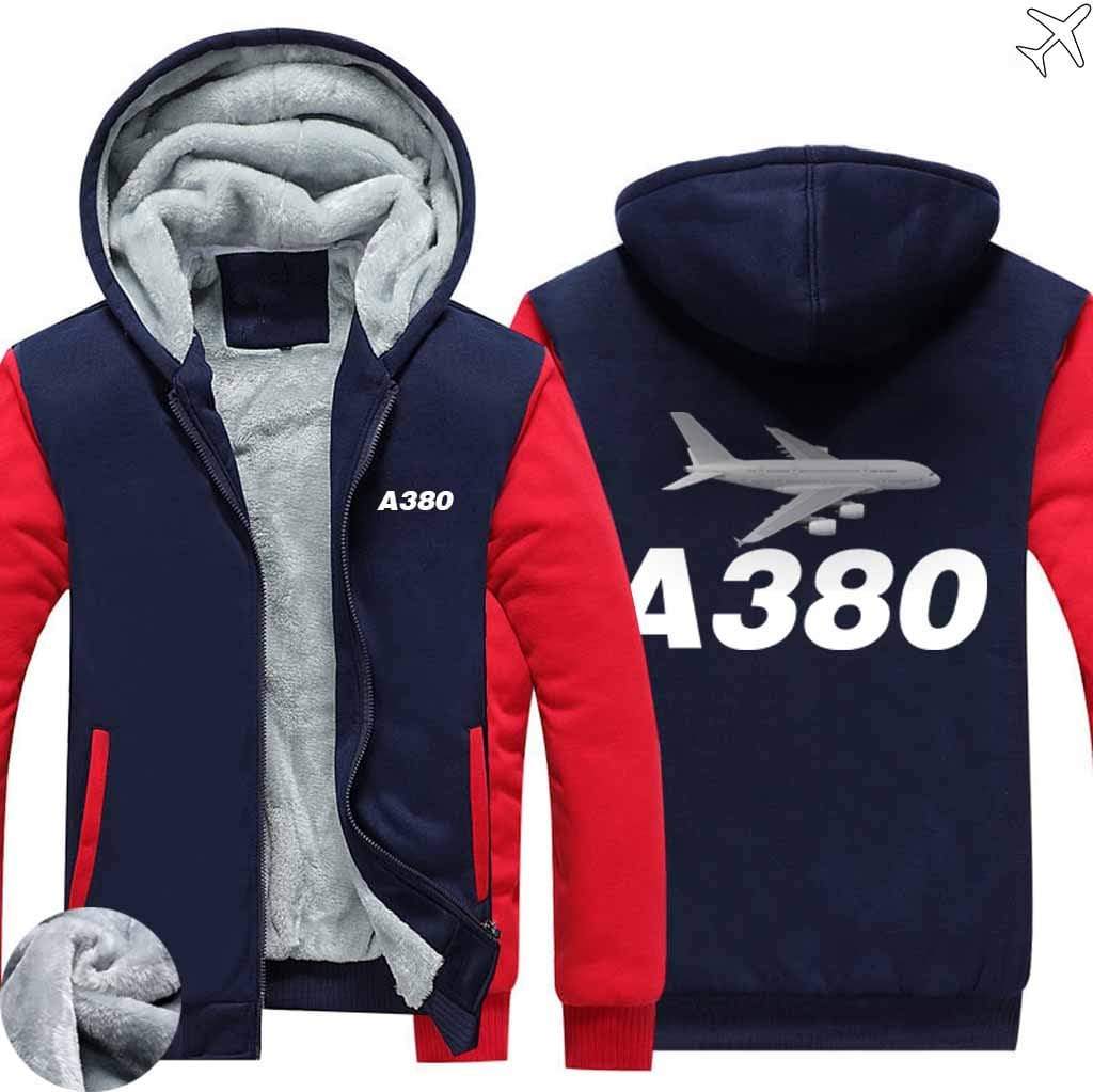 AIRZT HOODIES Red / S Airbus A380 Zipper Sweaters