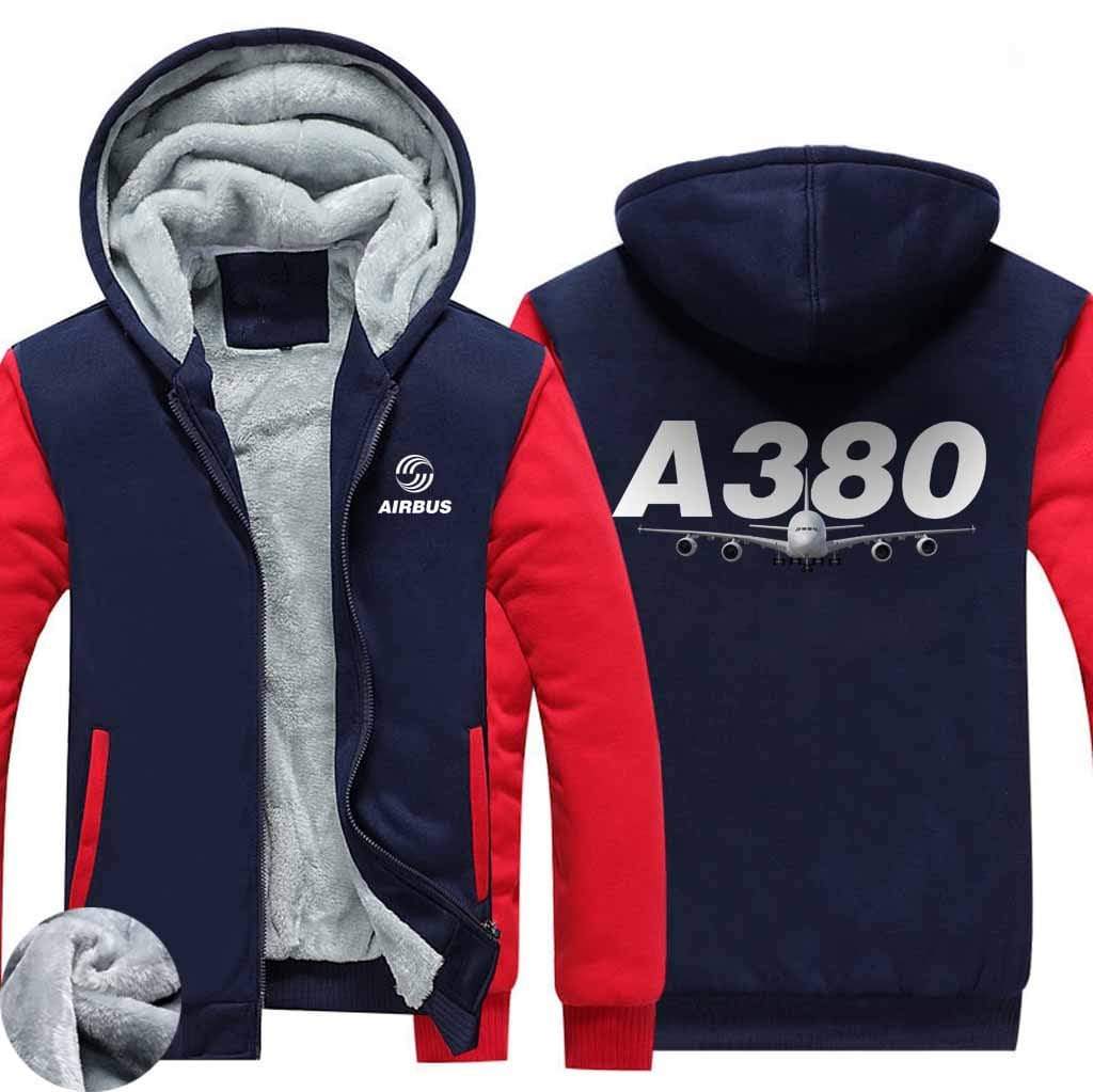 AIRZT HOODIES Red / S Airbus A380 Zipper Sweaters