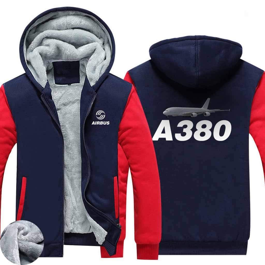 AIRZT HOODIES Red / S Airbus A380 Zipper Sweaters