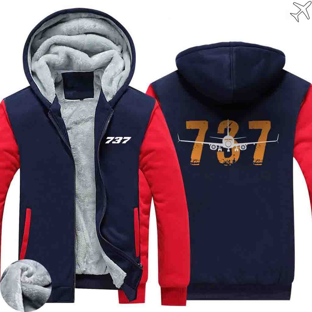 AIRZT HOODIES Red / S Boeing 737 Zipper Sweaters