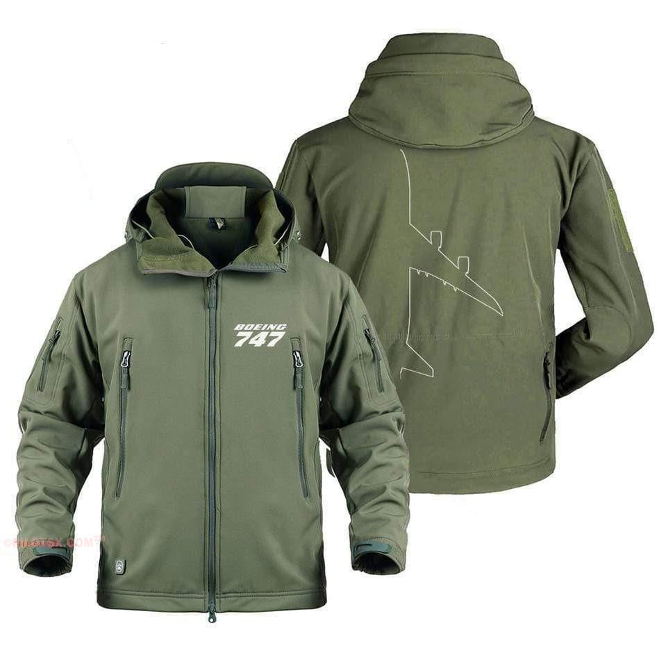 AIRZT Military Fleece Army Green / S BOEING 747 DESIGNED MILITARY JACKET