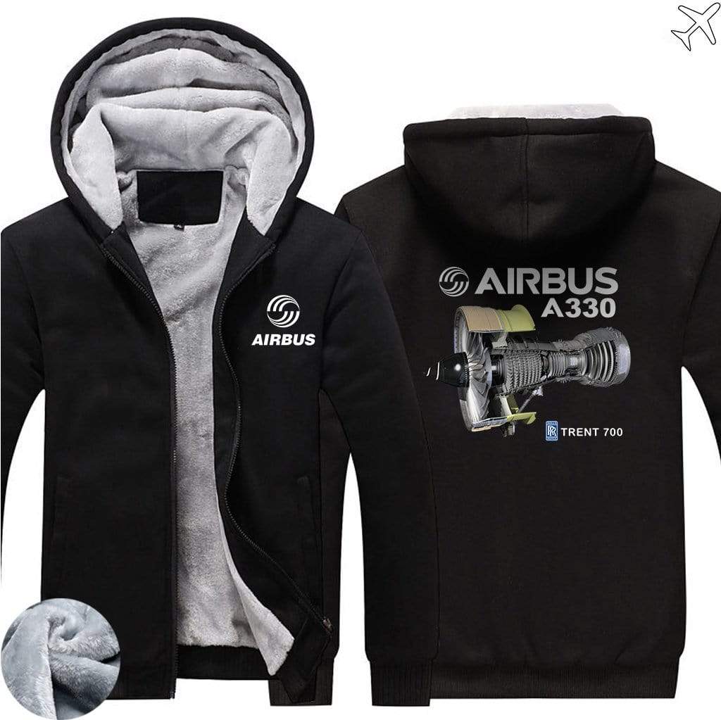 AIRZT sweatshirt Black / S Airbus A330 Zipper Sweaters