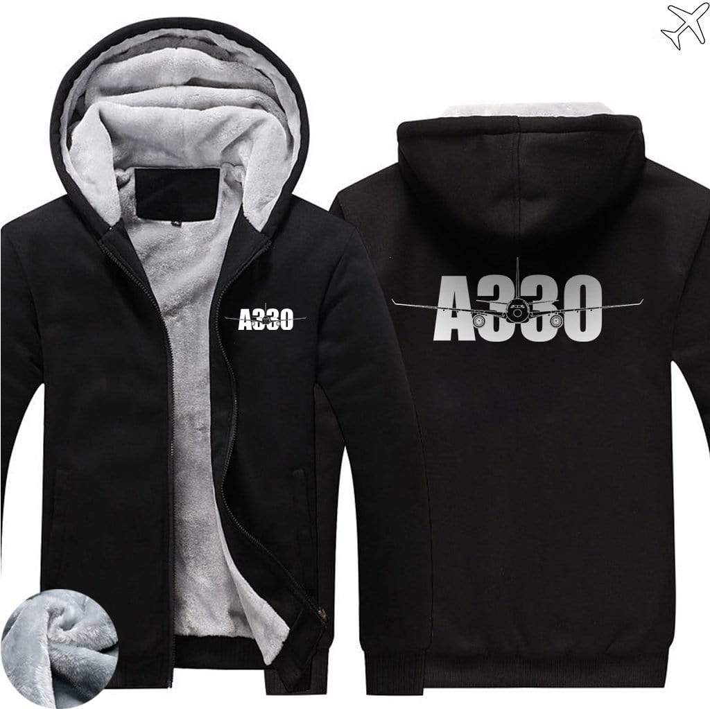 AIRZT sweatshirt Black / S Airbus A330 Zipper Sweaters