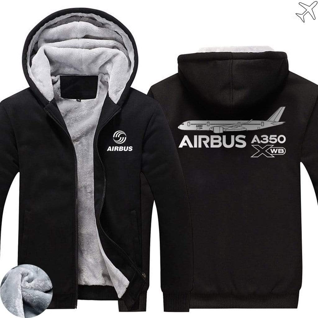 AIRZT sweatshirt Black / S Airbus A350 XBW Zipper Sweaters