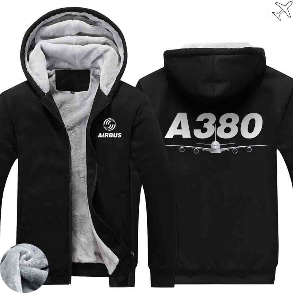 AIRZT sweatshirt Black / S Airbus A380 Zipper Sweaters