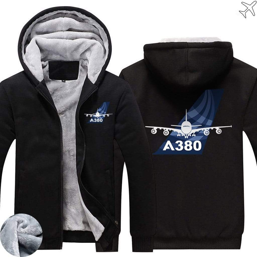 AIRZT sweatshirt Black / S Airbus A380 Zipper Sweaters