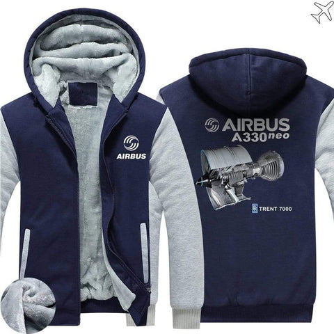 AIRZT sweatshirt Blue / S Airbus A330 neo Zipper Sweaters