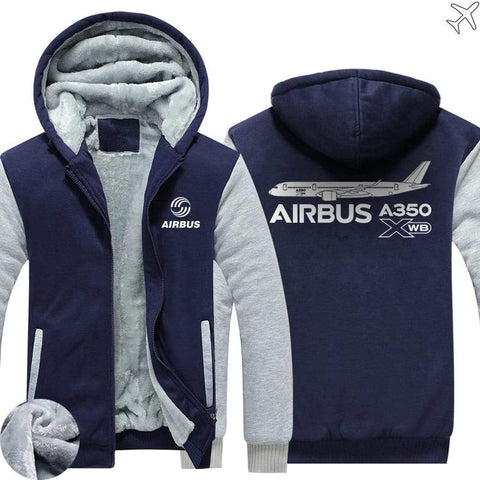 AIRZT sweatshirt Blue / S Airbus A350 XBW Zipper Sweaters